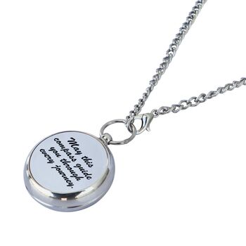 Personalised Silver Colour Compass Necklace Gift, 5 of 12