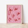 Fa La La La Pink And Red Christmas Fine Art Print, thumbnail 3 of 3