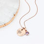 Personalised Gold Plated Birthstone And Flower Necklace, thumbnail 2 of 6