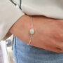 March Birthstone Aquamarine Minimalist Silver Bangle, thumbnail 2 of 6