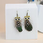 Hand Painted Owl Feather Earrings, thumbnail 1 of 6