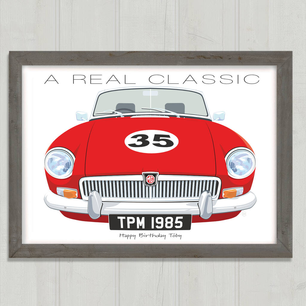 M G B Personalised Classic Sports Car Print, 1 of 5