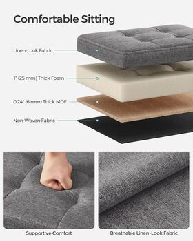 Compact Foldable Ottoman Footrest Stool With Storage, 4 of 8