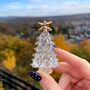 Hand Blown Glass Tiny Christmas Tree With Gold, thumbnail 1 of 4