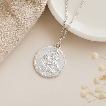 Personalised Sterling Silver St Christopher Necklace, 5 of 11