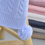 Personalised Blue Knitted Baby Blanket, thumbnail 4 of 9