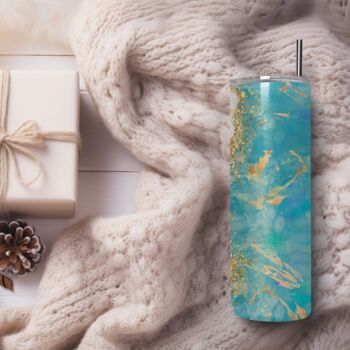 Personalised Glitter Effect Travel Cup – Geode And Marble Style Gift, 8 of 9