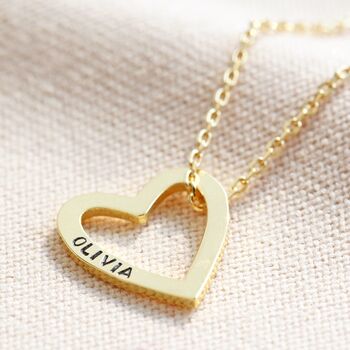Personalised Family Names Heart Outline Necklace, 5 of 9