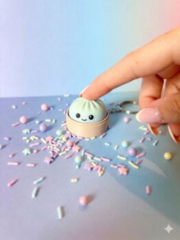 Cute Dumpling Fidget Clicker Keychain, 2 of 5