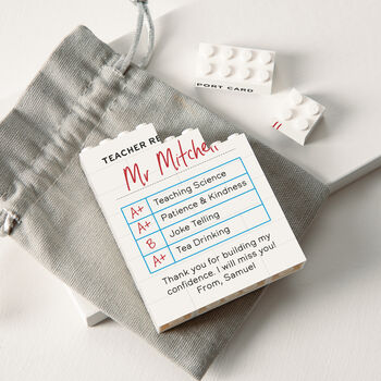 Teacher Report Card Lego® Building Block Keepsake, 2 of 2
