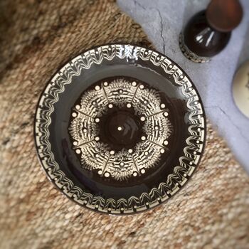 Stoneware Dinner Plates In Brown Colour, Set Of Four, 4 of 9