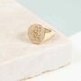 Sydney Engraved Solid Gold Oval Signet Ring, thumbnail 1 of 3