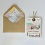 Tuscany Save The Date Luggage Tag Or Bespoke Illustration, thumbnail 2 of 6