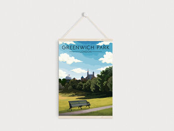 Greenwich Park London Travel Poster Art Print, 5 of 7