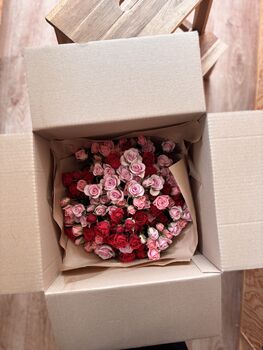 Red And Pink Spray Rose Hand Tied Bouquet, 3 of 3