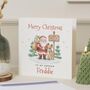 Personalised Santa Reindeer Christmas Card For Nephew, thumbnail 1 of 7