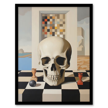Make Your Move Gothic Skull Chess Player Wall Art Print, 5 of 6