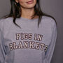 Pigs In Blankets Slogan Varsity Christmas Sweatshirt, thumbnail 8 of 8