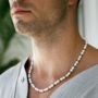 Shell Pearl Necklace Steel Bead Chain For Men, thumbnail 6 of 11