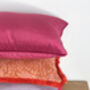 Bright Pink Velvet Piped 13' x 18' Cushion Cover, thumbnail 3 of 5