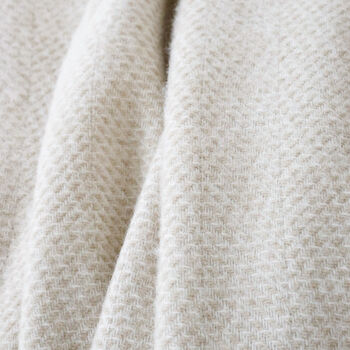 Extra Large Beige And Cream Wool Throw, 4 of 4