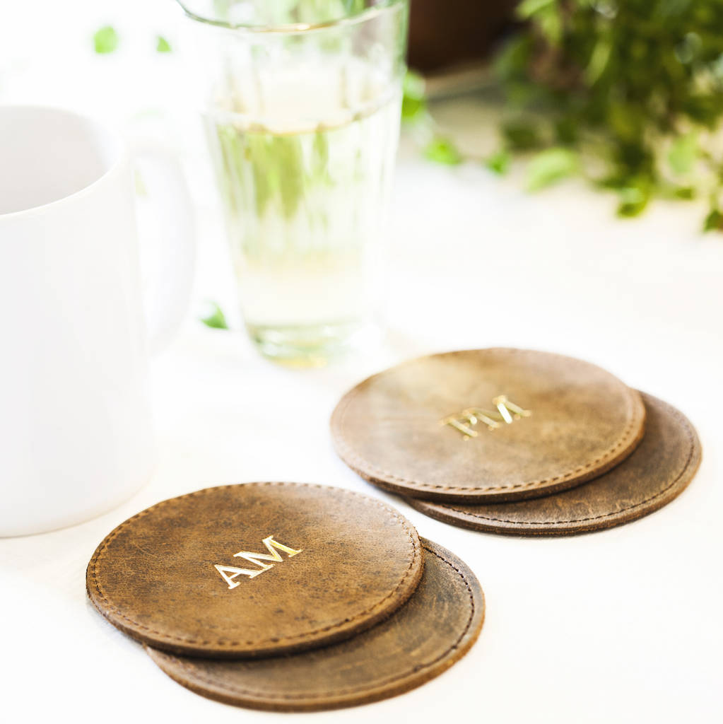 Personalised Leather Coaster By Scaramanga