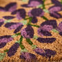 Purple Flowers Natural Coir Doormat, thumbnail 4 of 4