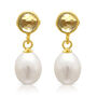 Clara Lemon Topaz And Freshwater Pearl Drop Earrings, thumbnail 2 of 3