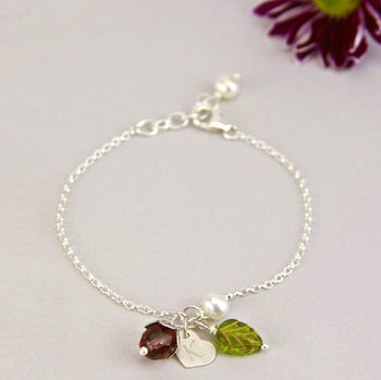 Personalised Silver Flower Bracelet, 2 of 10
