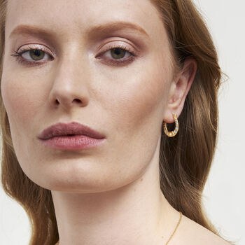 Gold Lucky In Love Hoop Earrings, 2 of 9