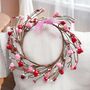 Light Up Twig Wreath Adorned With Hearts, thumbnail 7 of 8