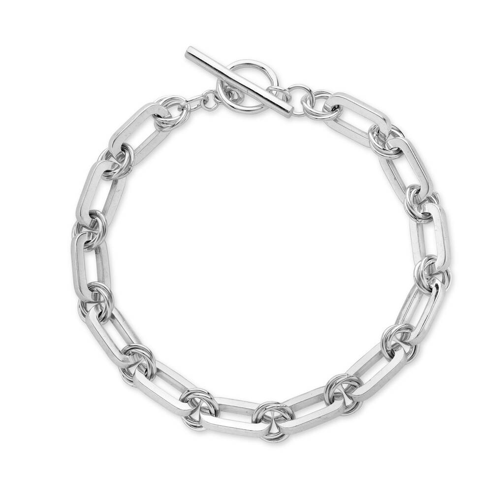 Bramerton Silver Heritage Rectangle T Bar Bracelet By Auree Jewellery