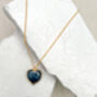 Dumortierite Puff Heart Gold Plated Necklace, thumbnail 1 of 3