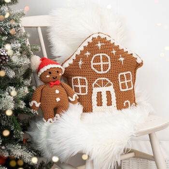 Gingerbread House Cushion Crochet Kit, 3 of 9