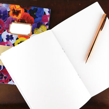 Viola Pansy Print Lined And Plain Notebook Set, 2 of 9