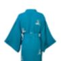 Origami And Hokusai Wave Embroidered Deep Teal Long Kimono, thumbnail 10 of 12