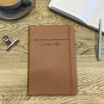 Faux Leather Travels And Adventures Travel Journal, 3 of 5