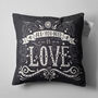 All You Need Is Love Cushion Cover With Black And White, thumbnail 5 of 7