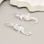Sterling Silver Dangly Seahorse Earrings, thumbnail 2 of 4