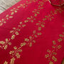 Christmas Holly Table Runner Red Gold Velvet Festive Decoration 3m, thumbnail 3 of 4