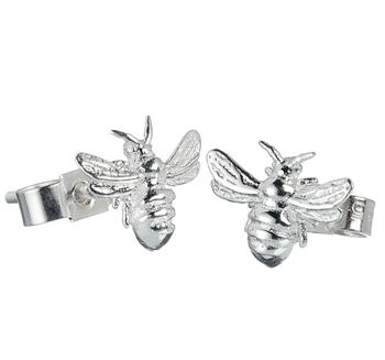 Sterling Silver 3D Bumble Bee Earrings, 4 of 7