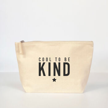 Cool To Be Kind Natural Canvas Zip Pouch, 3 of 5