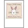 Personalised Bunny Rabbit Birthday Card For Him Or Her, thumbnail 4 of 12