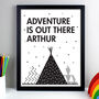 Personalised Adventure Is Out There Black Framed Print, thumbnail 4 of 5