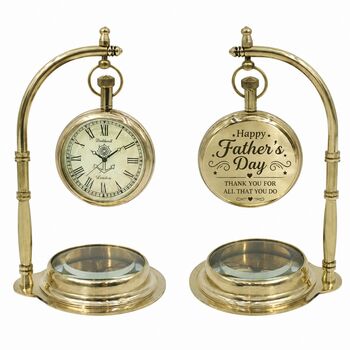 Custom Engraved Rotating Balance Desk Clock – 49th Birthday And Father's Day Gift For Him, 2 of 12