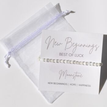 New Beginnings Best Of Luck Moonstone Crystal Bracelet Gift, 3 of 5