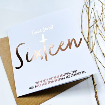 Sweet Sixteenth | 16th Personalised Birthday Card, 2 of 3