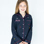Personalised Girl's Christmas Embroidered Multi Star Cotton Pyjamas, thumbnail 4 of 5