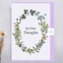 Floral In Our Thoughts Sympathy Card With Flowers, thumbnail 1 of 1