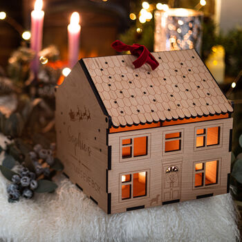 Personalised Christmas Eve Box Wooden House, 3 of 12